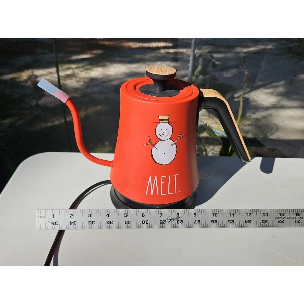 Rae Dunn Electric Kettle MELT Snowman Heat Water Hot‎ Cocoa Christmas Gooseneck